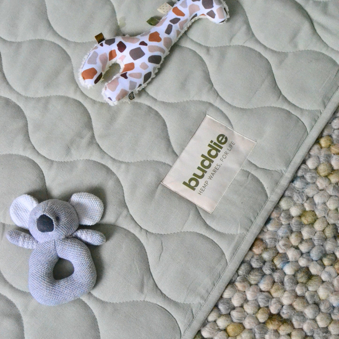 Soft play mat. Tummy time mat for babies. Machine washable, non-toxic. Linen play mat. Best infant play mat.